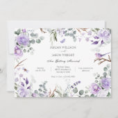 Invitation Mariage de fleurs rustiques violettes (Devant)