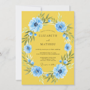 Invitation Mariage de fleurs sauvages Artisan Yellow Cornflow