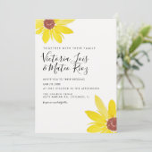 Invitation Mariage de fleurs sauvages de tournesol d'aquarell (Debout devant)