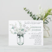 Invitation Mariage de fleurs sauvages Mint Blush Pink Mason J (Debout devant)