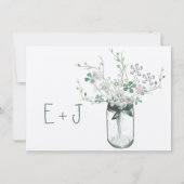 Invitation Mariage de fleurs sauvages Mint Blush Pink Mason J (Dos)