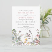 Invitation Mariage de fleurs sauvages rustiques (Debout devant)