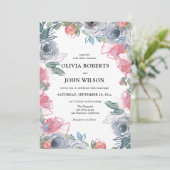 Invitation Mariage de fleurs sauvages simple et élégant (Debout devant)