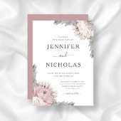 Invitation Mariage de fleurs séchées fleuries de Boho Rose po