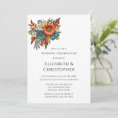 Invitation Mariage de fleurs séquencées d'automne (Debout devant)