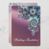 Invitation Mariage de fleurs spirales (Devant / Derrière)