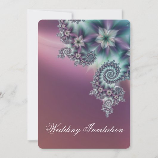 Invitation Mariage de fleurs spirales (Devant)