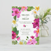Invitation Mariage de fleurs tropicales vives (Debout devant)