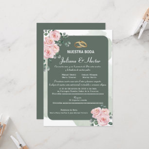 Invitation Mariage de fleurs vertes