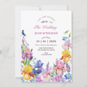 Invitation Mariage de fleurs violettes du jardin (Devant)