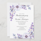 Invitation Mariage de fleurs violettes. Fête de bachelorette (Devant)
