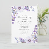 Invitation Mariage de fleurs violettes. Fête de bachelorette (Debout devant)