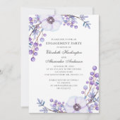 Invitation Mariage de fleurs violettes. Fête de fiançailles f (Devant)