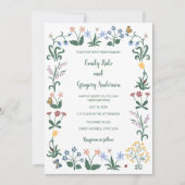 Invitation Mariage de fleurs Whimsical colorées (Devant)