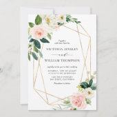 Invitation Mariage de floraison de l'aquarelle géométrique (Devant)
