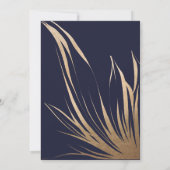 Invitation Mariage de Flore d'or de la marine moderne (Dos)