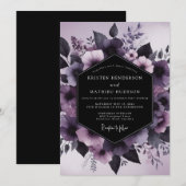 Invitation Mariage de Flore Nocturne Mauve (Devant / Derrière)