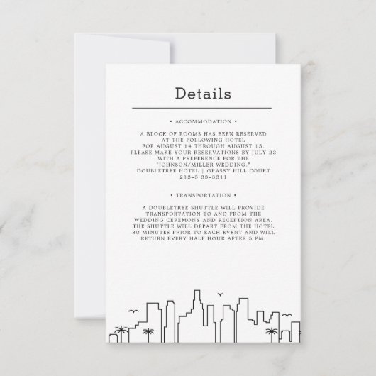 Invitation Mariage de Floride | Détails de l'invité (Devant)
