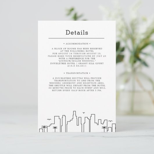 Invitation Mariage de Floride | Détails de l'invité (Debout devant)