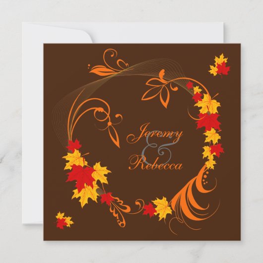 Invitation Mariage de Flourish d'automne (Devant)
