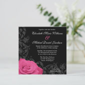 Invitation Mariage de Flourish de rose de rose (Debout devant)