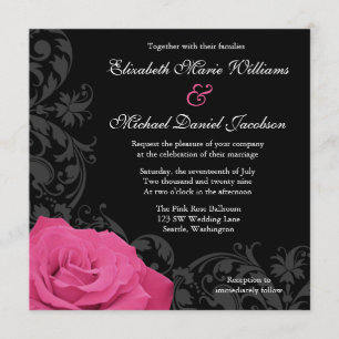 Invitation Mariage de Flourish de rose de rose