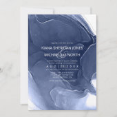 Invitation Mariage de flux d'encre bleu ID762 (Devant)