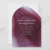 Invitation Mariage de flux d'encre Burgundy Arch ID762 (Devant)