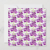 Invitation Mariage de flux en direct de fleurs stocks violet (Dos)