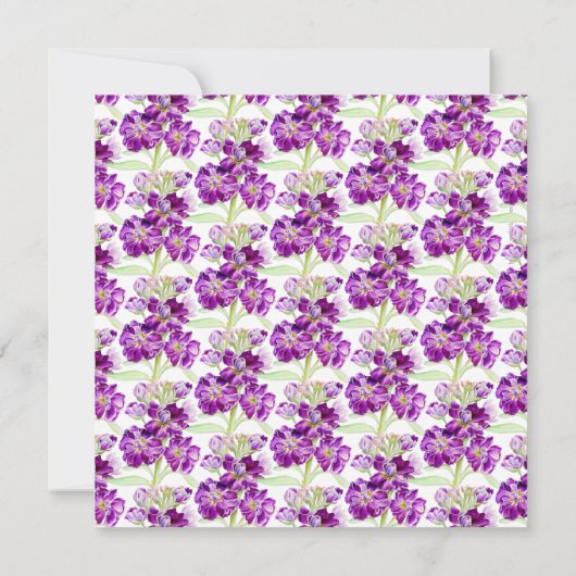 Invitation Mariage de flux en direct de fleurs stocks violet (Dos)