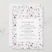 Invitation Mariage de flux en direct Purple Cassis Terrazzo (Devant)