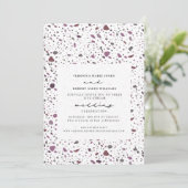 Invitation Mariage de flux en direct Purple Cassis Terrazzo (Debout devant)