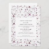 Invitation Mariage de flux en direct Purple Cassis Terrazzo (Devant / Derrière)