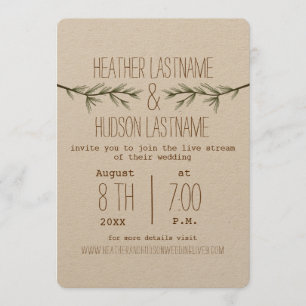 Invitation Mariage de flux virtuel Arbres À feuillage persist