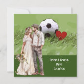 Invitation Mariage de football sur le thème de la balle sur l (Devant)