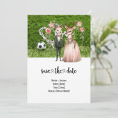 Invitation Mariage de football sur le thème de la balle sur l (Debout devant)