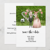 Invitation Mariage de football sur le thème de la balle sur l (Devant / Derrière)