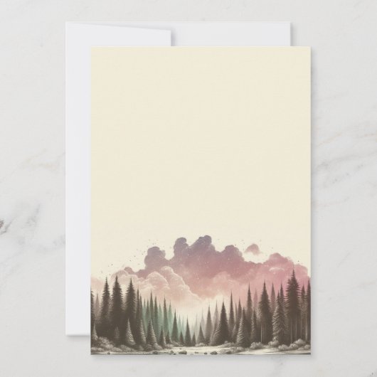 Invitation Mariage de forêt aquarelle (Dos)