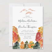 Invitation Mariage de forêt automnale rustique (Devant)
