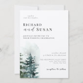 Invitation Mariage de forêt d'aquarelle sauvage (Devant)