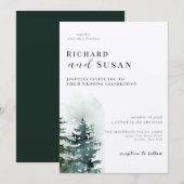 Invitation Mariage de forêt d'aquarelle sauvage (Devant / Derrière)
