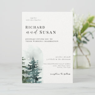 Invitation Mariage de forêt d'aquarelle sauvage