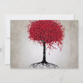 Invitation Mariage de forêt de feuilles de coeur rouge Apple (Dos)