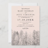 Invitation Mariage de forêt de pins rousses kraft rustique (Devant)