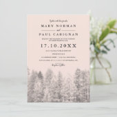 Invitation Mariage de forêt de pins rousses kraft rustique (Debout devant)