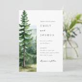 Invitation Mariage de forêt de pins rustiques (Debout devant)