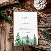 Invitation Mariage de forêt de pins rustiques