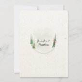 Invitation Mariage de forêt de pins rustiques (Dos)