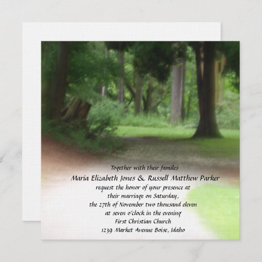 Invitation Mariage de forêt d'été (Devant / Derrière)
