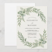 Invitation Mariage de forêt éthérée vert sauge (Devant / Derrière)